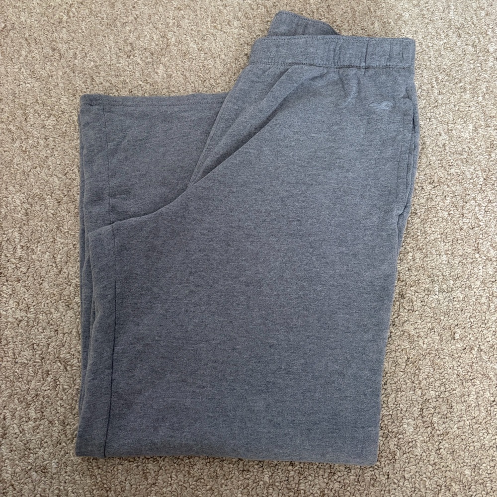 Gray hollister wide leg swearpants
